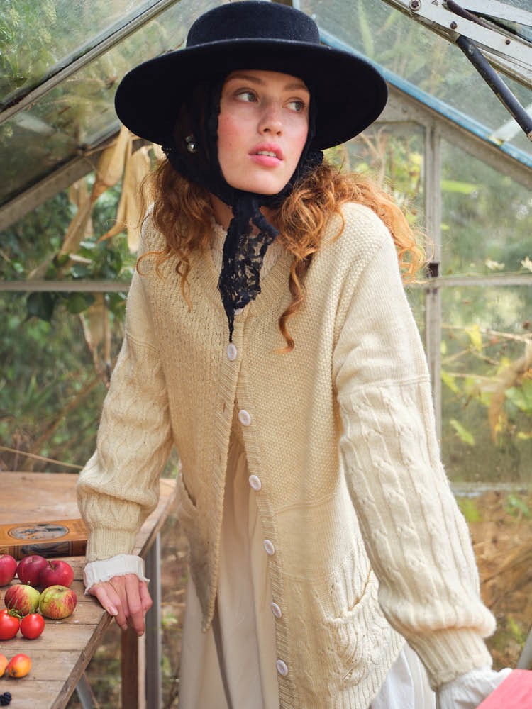 売れ筋商品|||カスパー ニット&セーター アウター レディース Plus Size Herringbone Knit High-Low Cardigan Hazelwood カスパー レディース ニット&セーター アウター Plus Size